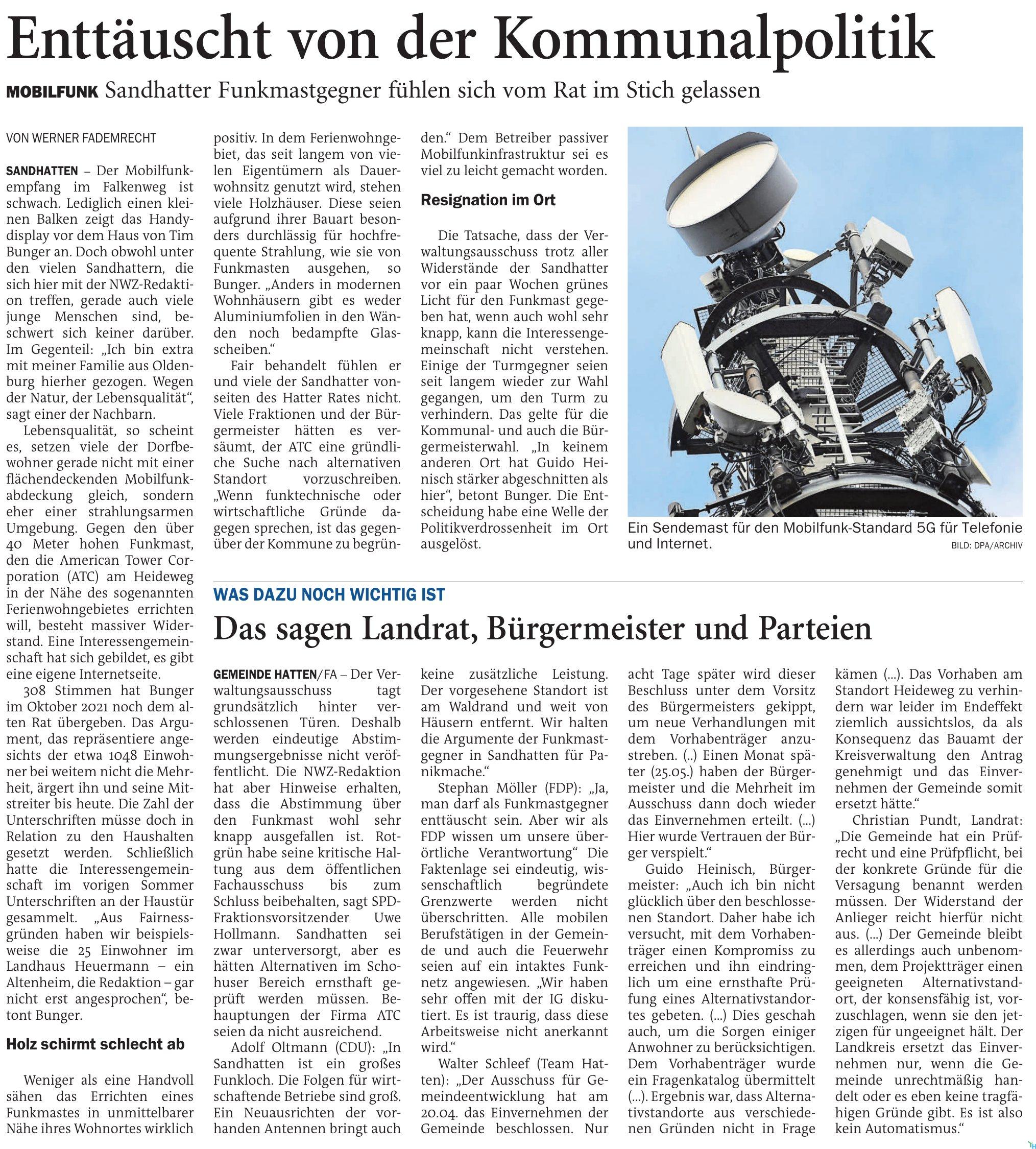 Enttäuscht von der Kommunalpolitik