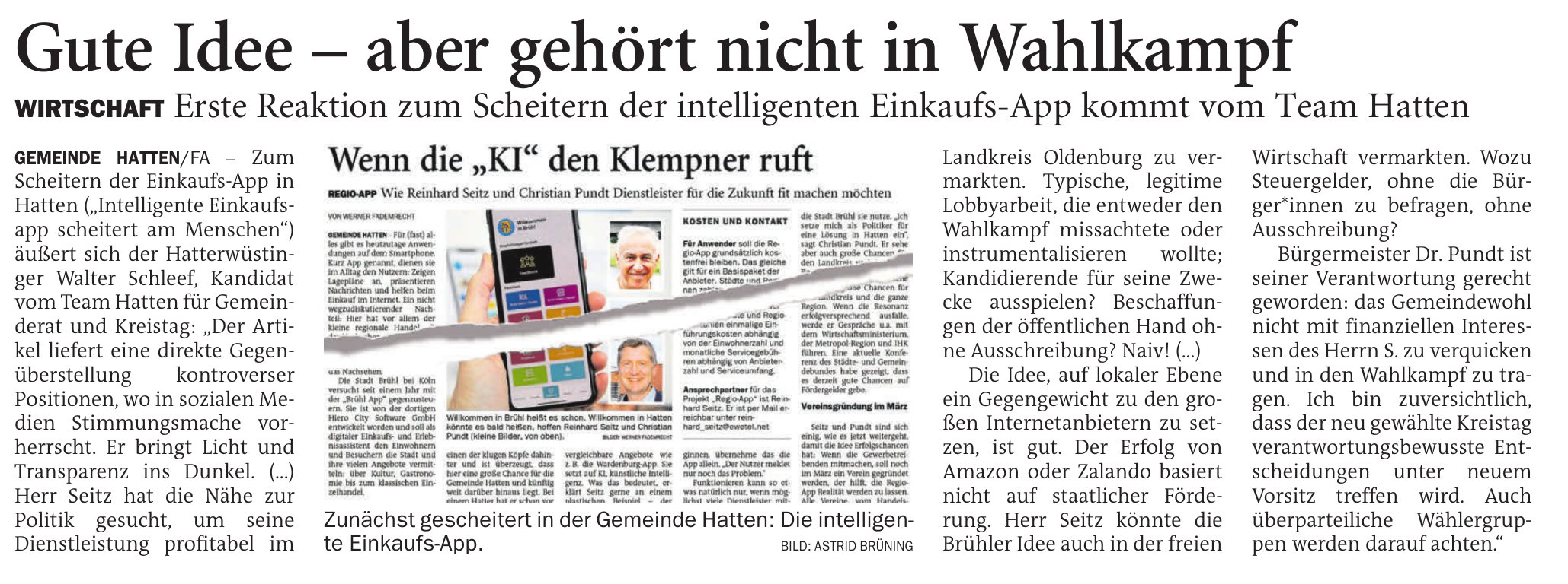 Gute Idee - aber gehört nicht in den Wahlkampf