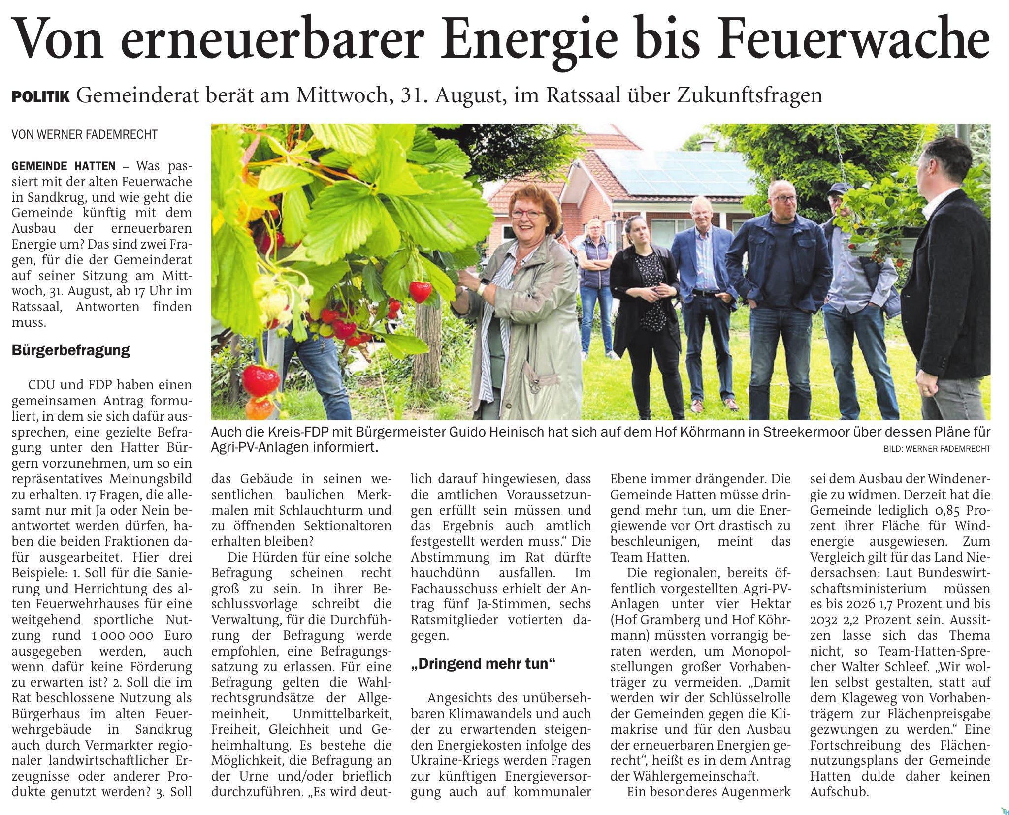 Von erneuerbarer Energie bis Feuerwache