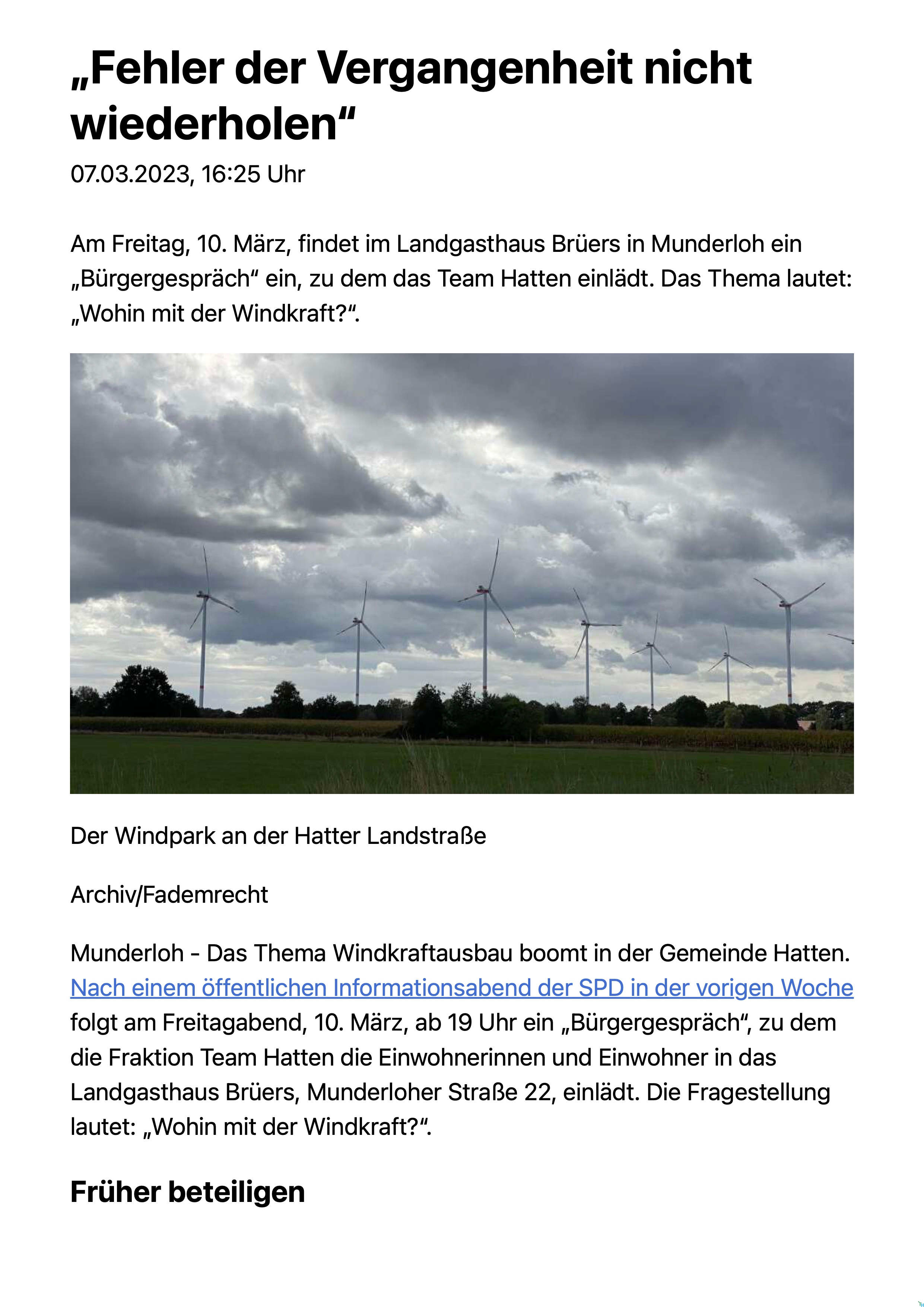 „Fehler der Vergangenheit nicht wiederholen“